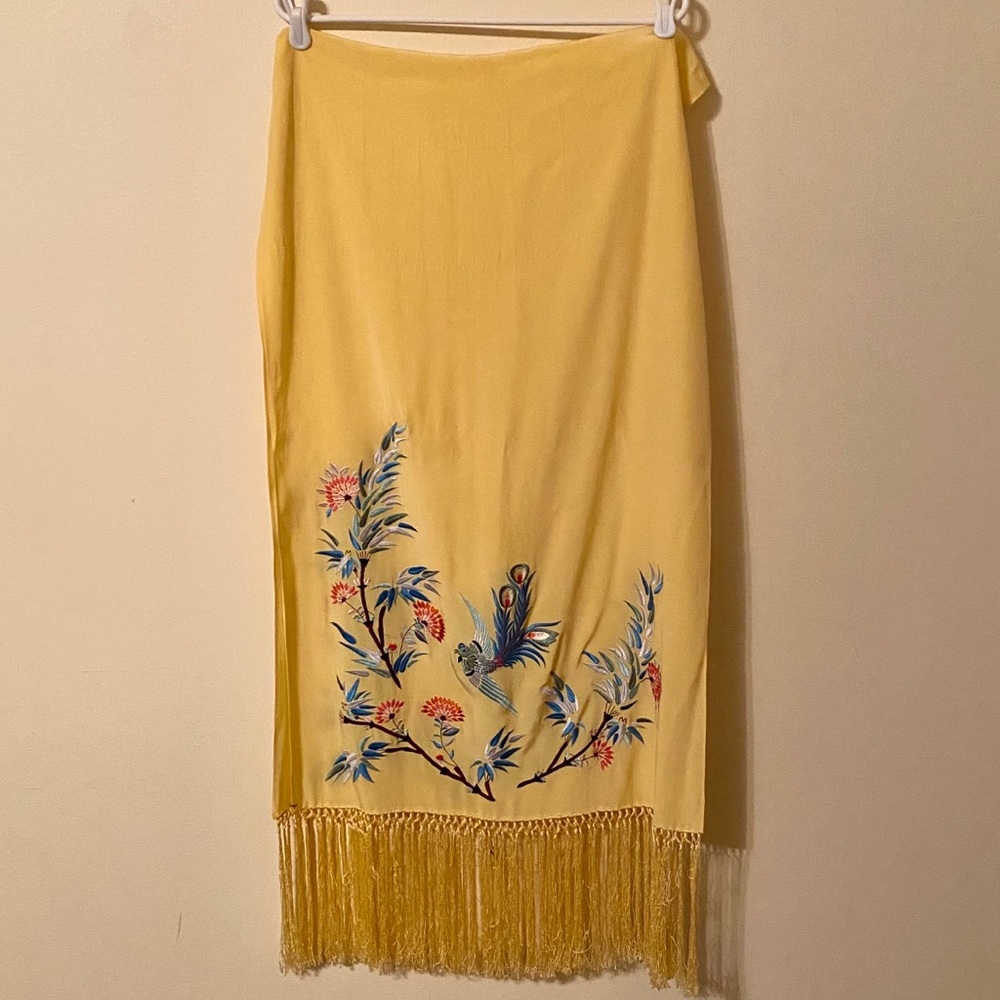Doncaster silk embroidered scarf